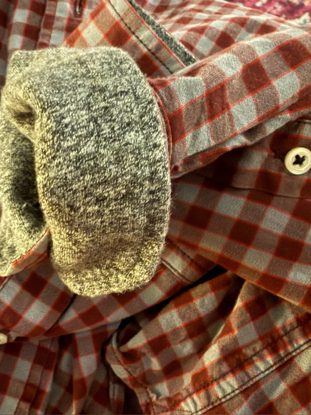 Banana Republic burgundy checkered cotton shirt M Mens Shirt